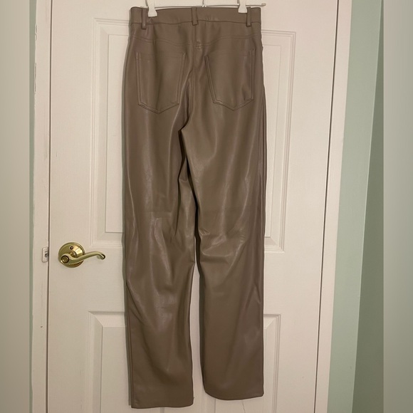 Dynamite Giselle Beige Tan Faux Leather Pants with Soft Lining & Flattering Fit - Picture 6 of 8